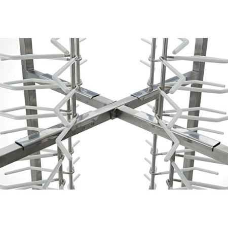 Тележка для посуды для тарелок на 96шт;сталь нерж.;,H=183,L=70,B=70см;серебрист.