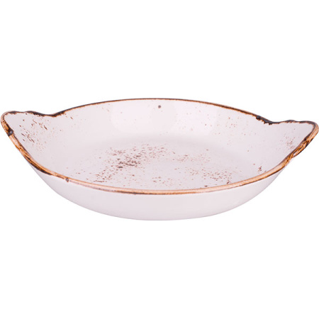 Форма для запекания «Крафт Вайт»;фарфор;0,78л;D=215,H=25,L=260,B=235мм;белый,коричнев.