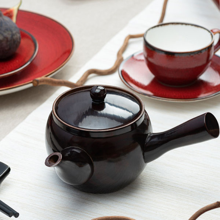 Чашка чайная «Джаспер»;фарфор;120мл;мм;красный,белый