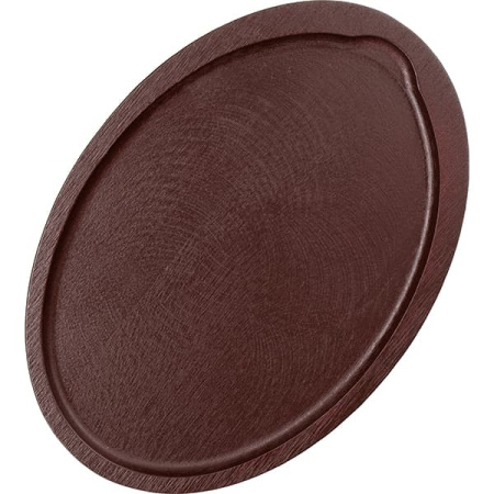 Сковорода для фахитос «Эмбер Каст Мэтт»;чугун,дерево;,H=30,L=378/240,B=190мм;серый,тем.дерево