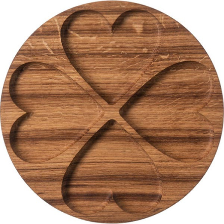 Менажница «Клевер» 4 секции;дуб;D=25,H=2см;деревян.