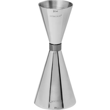 Джиггер «М-р Слим Блэк Раби» 30/60 мл;сталь нерж.;D=55,H=125мм;серебрист.