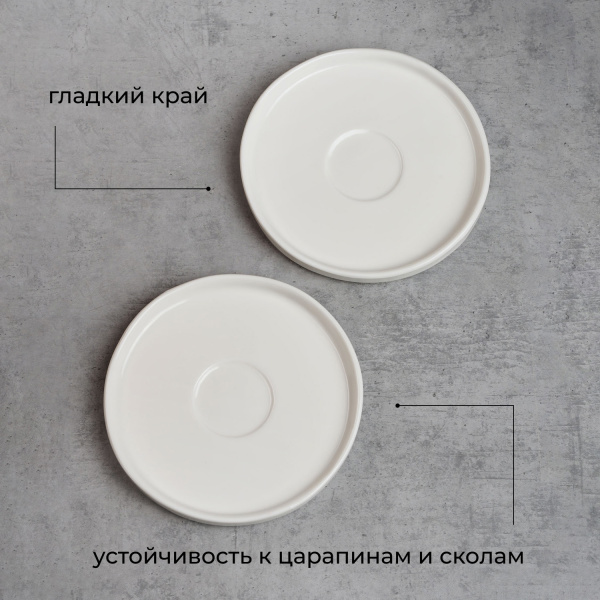 Блюдце «Эггшелл» с бортом;фарфор;D=115/35,H=15мм;белый