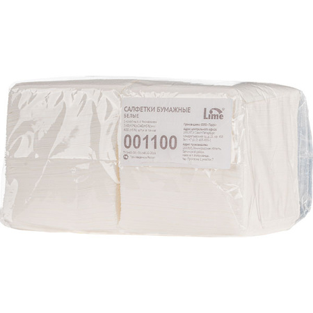 Салфетки 1-сл..24*24см[400шт];белый