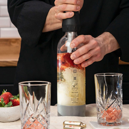 Сифон для газирования воды «Твист-н-спаркл» (6шт.баллончиков);1л;,H=29см;прозр.