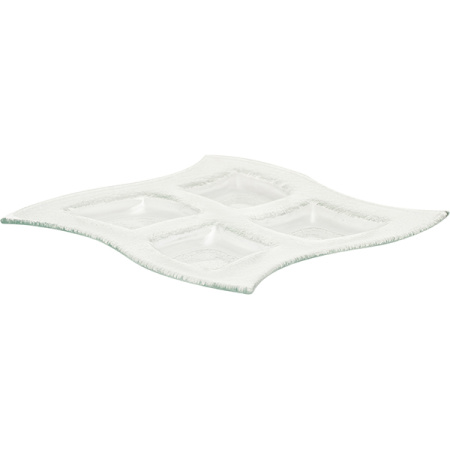 Менажница квадратная волнистый край;стекло;D=25,H=20,L=250/65,B=250мм;прозр.