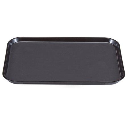 Поднос прорезиненный прямоугольный;стеклопласт.;,L=34,5,B=27см;черный