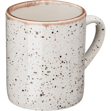 Кружка «Пунто Бьянка»;фарфор;350мл;,H=9,B=10см;бежев.,черный