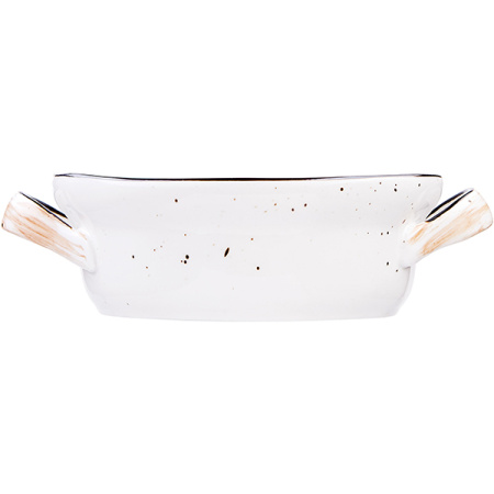 Форма для запекания «Пастораль» с ручками;фарфор;0,55л;D=155,H=50,L=196мм;оранжев.