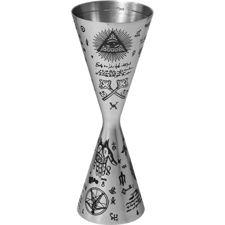 Джиггер «Афродита» 60/90 мл с рисунком;сталь нерж.;D=45,H=145мм;серебрист.
