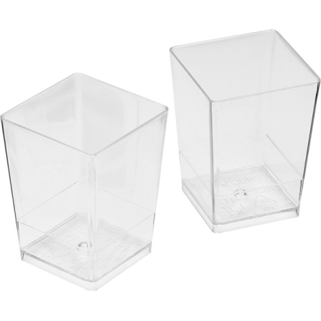 Креманка квадратная набор[100шт];полистир.пищ.;60мл;,H=55,L=40,B=40мм;прозр.