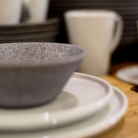 Салатник «Гранит»;фарфор;0,5л;D=150,H=55мм;свет.-сер.,матовый