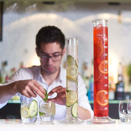 Стакан для коктейлей «Мензурка»;стекло;1л;D=62,H=465мм;прозр.