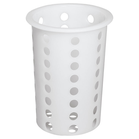 Подставка для столовых приборов;полипроп.;D=97,H=137мм;белый