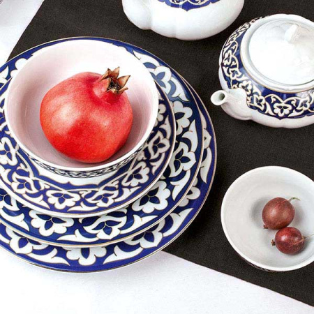 Пиала для чая «Восток Голд»;фарфор;0,5л;D=140,H=65мм;синий,золотой