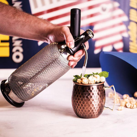 Сифон для газирования воды «Содамэйкер»;сталь нерж.,пластик;1л;,H=35см;прозр.