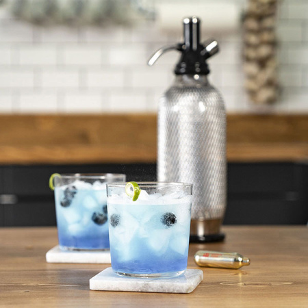 Сифон для газирования воды «Содамэйкер»;сталь нерж.,пластик;1л;,H=35см;прозр.