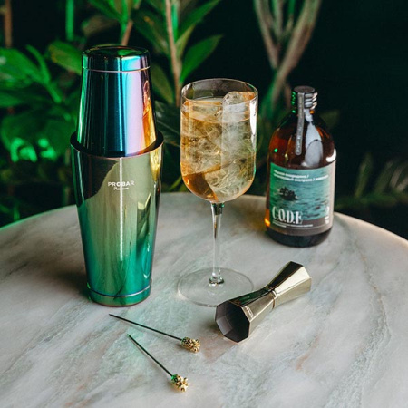 Шейкер американский «Пробар Премиум Иридио»;сталь нерж.;0,84л;D=92,H=172мм;разноцветн.