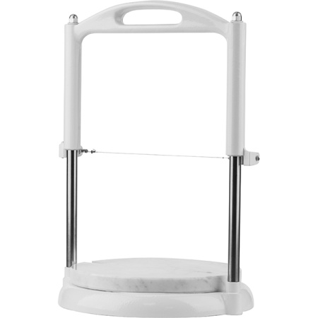 Нож для мягких сыров на нат.камне;D=21,5,H=37см;белый,металлич.