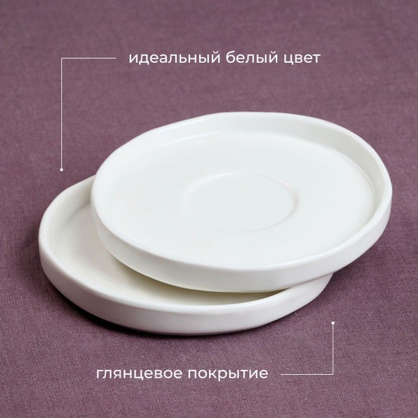 Блюдце «Эггшелл» с бортом;фарфор;D=135/50,H=16мм;белый
