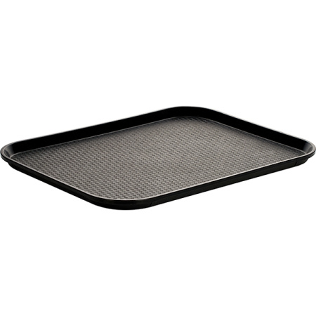 Поднос прямоугольный для Фаст Фуд;полипроп.;,L=45,7,B=35,5см;черный