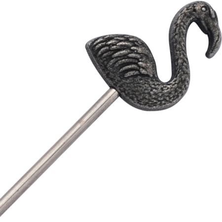 Украшения для коктейлей «Оникс» на шпажках в форме фламинго;сталь нерж.;,L=112,B=16мм;черный