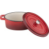 Кастрюля для запекания с крышкой;чугун;450мл;,H=7,L=15,B=10см;красный,черный