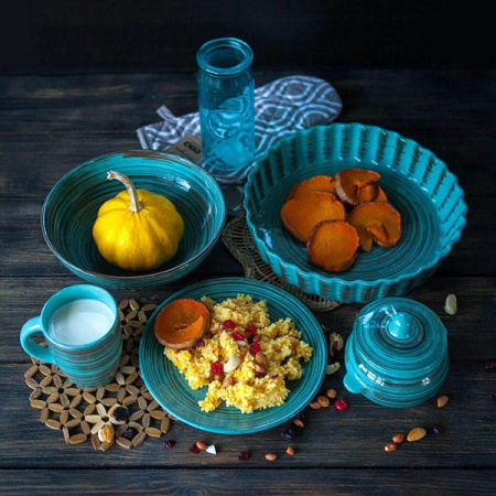 Кружка «Скандинавия»;керамика;350мл;D=85,H=110мм;бирюз.,тем.корич.