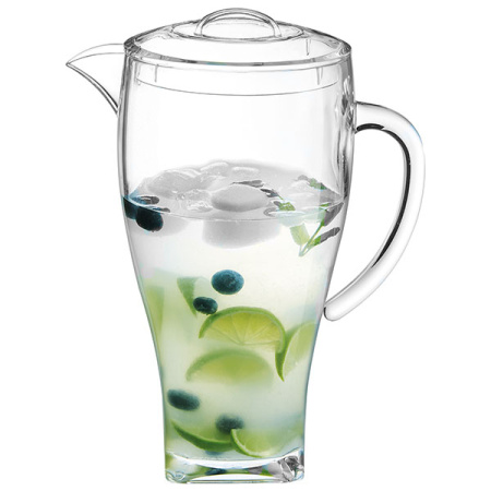 Кувшин с крышкой;пластик;2л;D=22,H=26,1см;прозр.