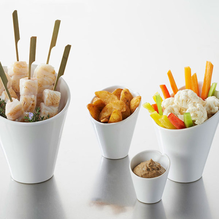 Салатник «Корнет»;фарфор;120мл;D=90,H=105мм;белый