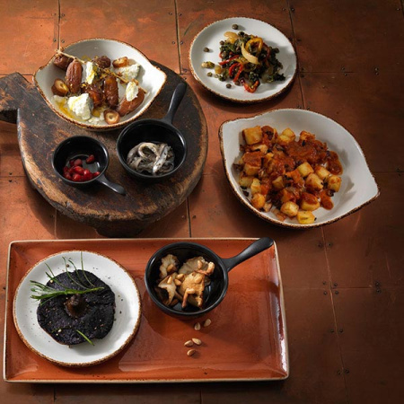 Форма для запекания «Браун Дэппл»;фарфор;185мл;D=16,5см;белый,коричнев.