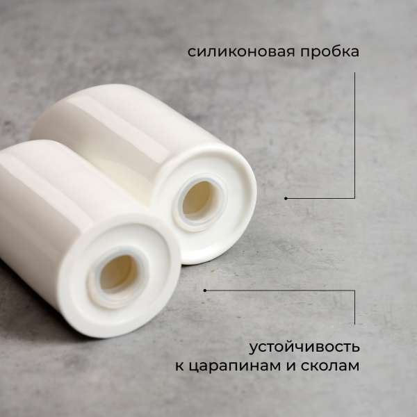 Набор для специй «Полар» солонка, перечница;фарфор;D=38,H=80мм;белый