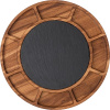 Менажница «Нова» 9 секций круглая, вставка из натурального сланца;дуб;D=40,H=3см