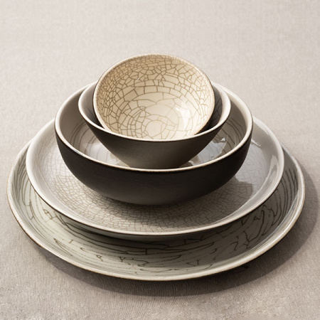 Салатник «День и ночь»;керамика;D=14,H=7см;белый,черный