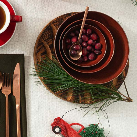 Салатник «Террес де Ревес»;керамика;D=108,H=50мм;коричнев.