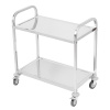 Тележка сервировочная 2 яруса;сталь нерж.;,H=90,L=85,B=45см;металлич.