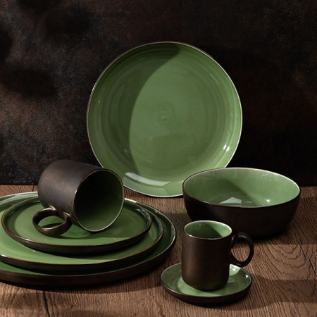 Салатник «Сейдж»;фарфор;0,75л;D=170,H=55мм;зелен.,бронз.