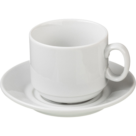 Чайная пара «Экспресс»;фарфор;220мл;D=75/143,H=75мм;белый