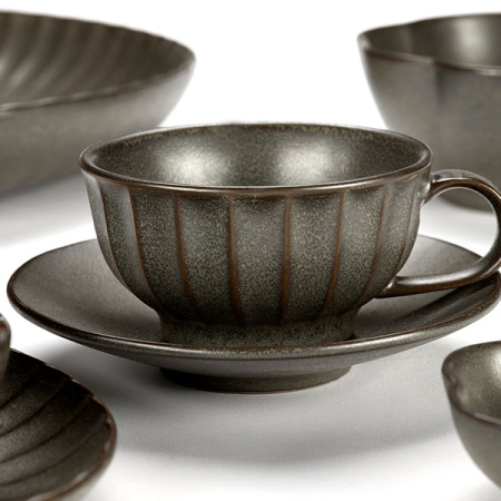 Салатник «Инку» волнистый край;керамика;D=11,H=4см;зелен.