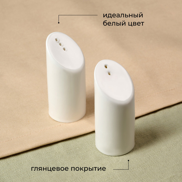Набор для специй «Полар» солонка, перечница;фарфор;D=38,H=80мм;белый