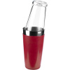 Шейкер американский «Бостон» винил;сталь нерж.,стекло;0,5л;D=93,H=295мм;красный,прозр.