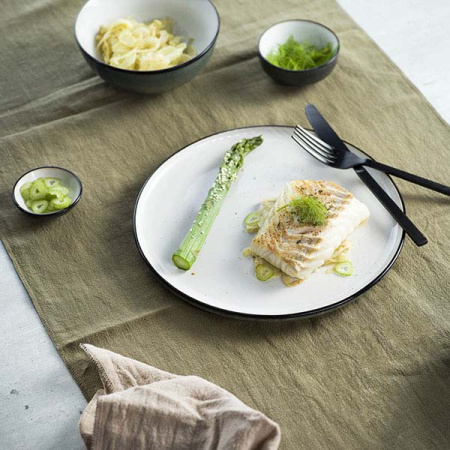 Салатник «Сиель блан»;керамика;0,65л;D=165,H=70мм;белый,черный