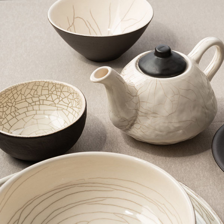 Пиала для чая «День и ночь»;керамика;270мл;D=11,H=5см;белый,черный