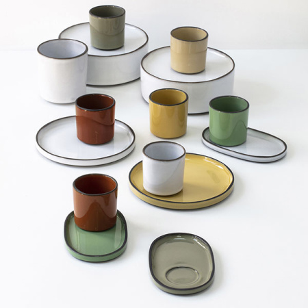 Стакан для горячих напитков «Карактэр»;керамика;80мл;D=58,H=58мм;бежев.,коричнев.