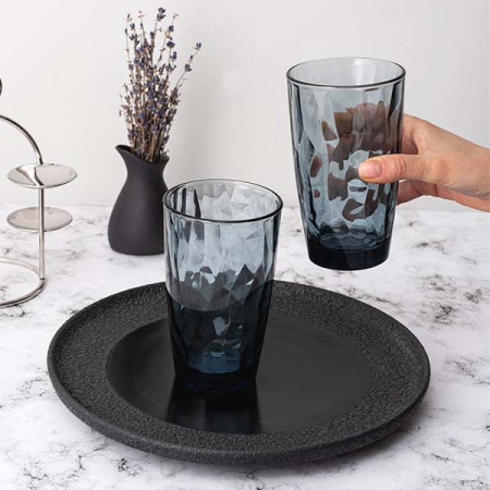 Хайбол (стакан) «Даймонд»;стекло;470мл;D=85,H=144мм;синий