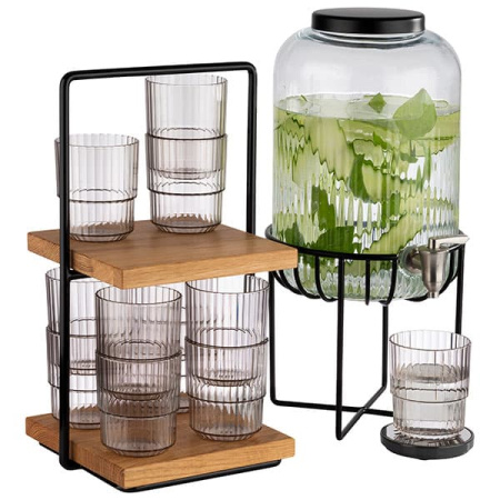 Этажерка «Буфет» 2 яруса;дерево,металл;,H=40,5,L=23,B=20см;коричнев.,черный