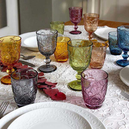 Бокал для вина «Блю»;стекло;260мл;D=85,H=155мм;синий