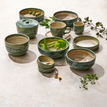 Чашка чайная «Аврора Революшн Джейд»;фарфор;228мл;D=9,H=7см;зелен.,бежев.