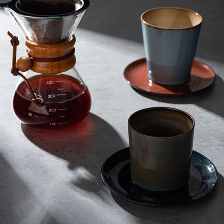 Стакан для горячих напитков «Террес де Ревес»;керамика;310мл;D=85,H=95мм;голуб.,серый