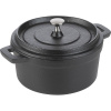 Кастрюля для запекания «Эмбер Каст Мэтт» с крышкой;чугун;0,55л;D=12,H=5см;черный